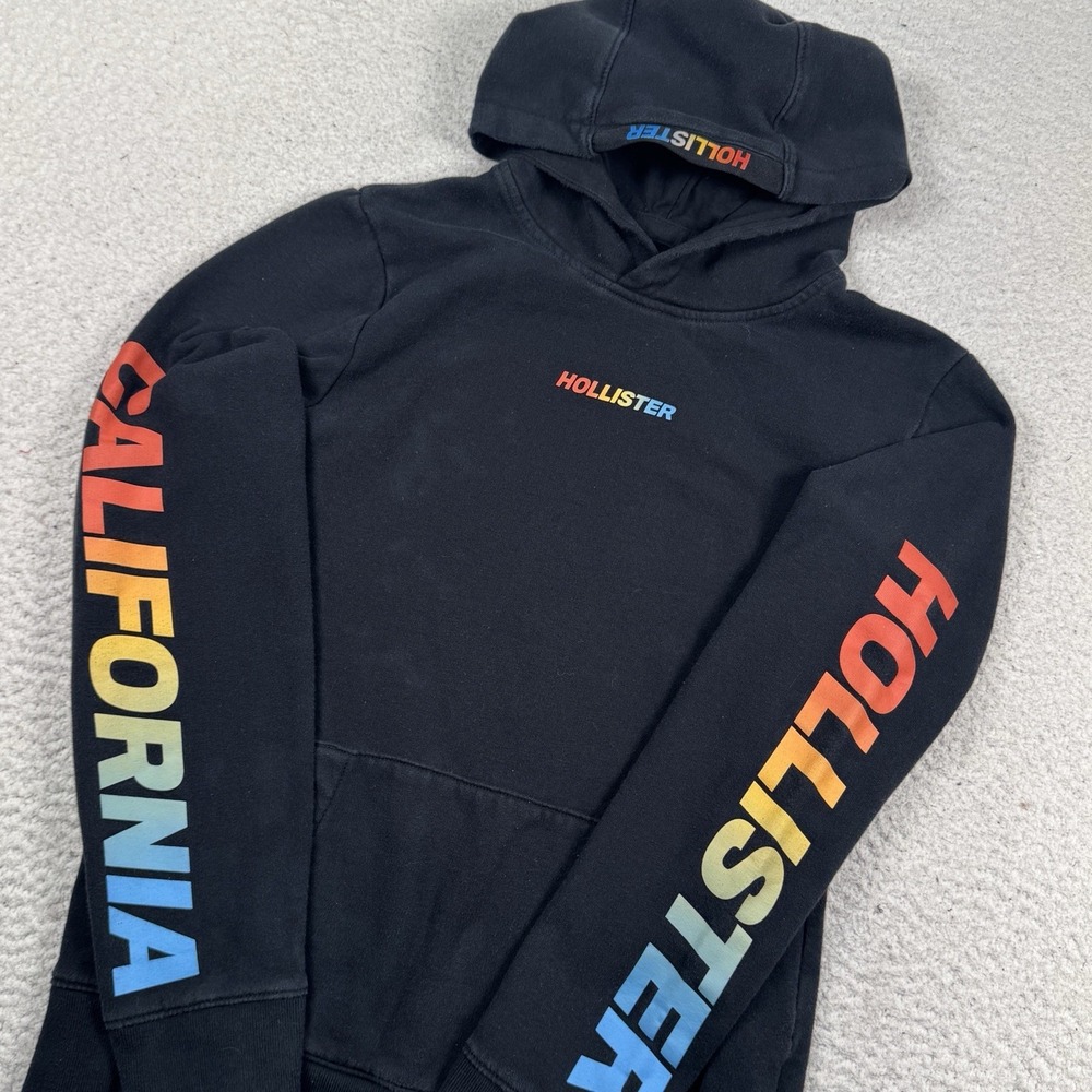 Hollister Hoodie Size Small Sweatshirt Spell Out Sweater Multicolor Y2k